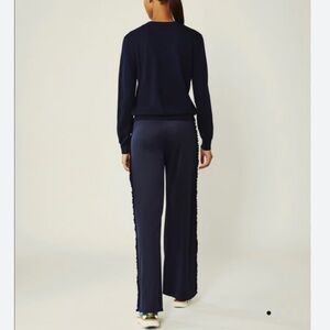 Tory Burch Sport Ruffle Tear Away Wide Leg Track Pants
